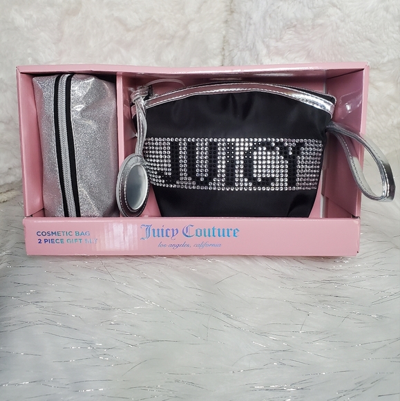 Juicy Couture Handbags - JUICY COUTURE black rhinestone 2pc cosmetic bag